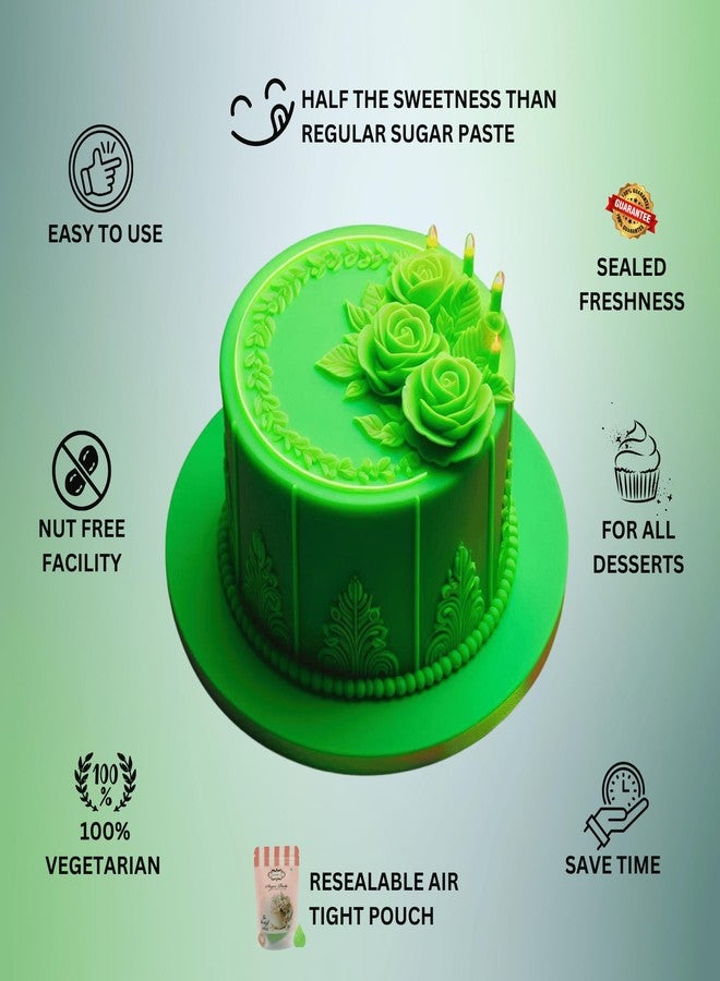 Confect Neon Green Christmas Fondant | Edible Fondant for Cake Decoration | Easy To Roll | Chef's Choice for Cake Decorating | Vegan, Gluten-Free, Nut-Free, Palm Oil-Free - 250 Gms - Image 4